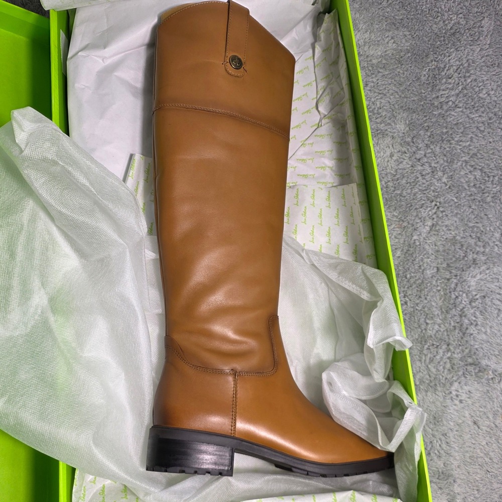Sam Edelman‎ Knee High Riding Boots Whisky Leather WIDE CALF Womens 6.5 M NEW - Picture 2 of 7